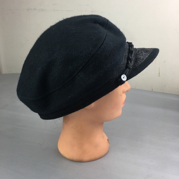 Vintage black wool Greek fisherman's cap hat - Picture 4 of 9